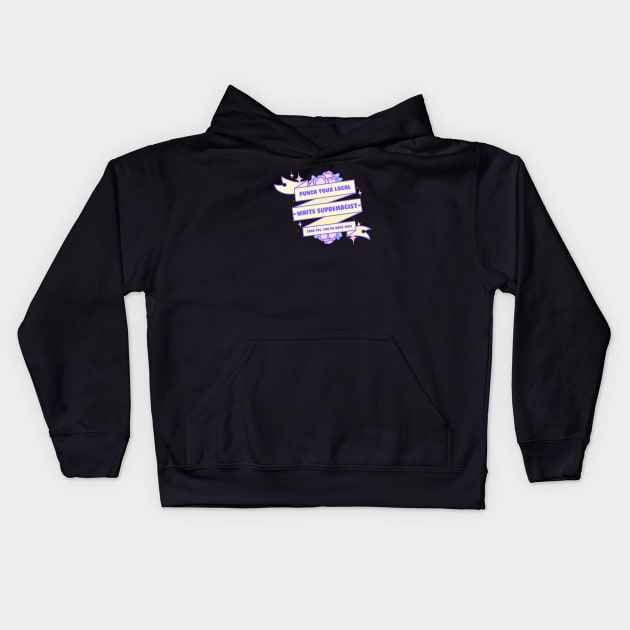 Punch Your Local White Supremacist - Kawaii Justice Series Kids Hoodie by Cosmic Queers